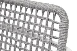 "Тунис" стул плетенный из роупа, каркас алюминий белый, роуп светло-серый