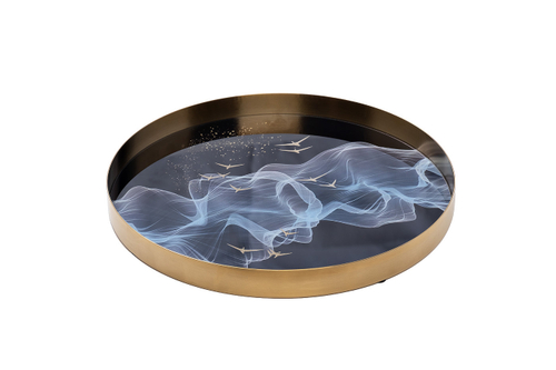 55RD5217 Поднос с декором "Ночное небо"  d30*3см