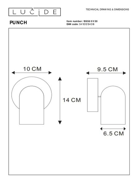 Спот Lucide Punch 13958/01/30