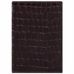 Обложка для паспорта STAFF "Profit", экокожа крокодил, мягкая вставка, коричневая, 237201