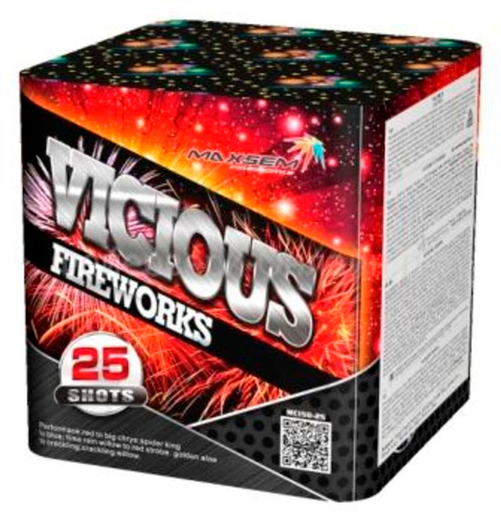 Батарея салютов "VICIOUS FIREWORKS"  25 залпов * 1.5"