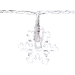 Гирлянда для дома 4,0 м 20 ламп LED с насадками СНЕЖИНКА, прозрач.пров., 8 реж, IP-20, Белый (возможность соединения)