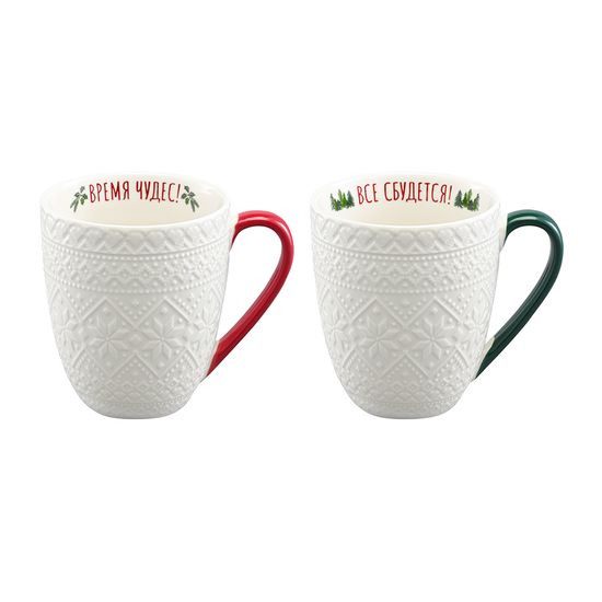 Набор из двух кружек winter embroidery из коллекции new year essential, 410 мл