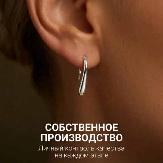 Серьги ювелирные Капля из серебра 925 пробы, фото 3
