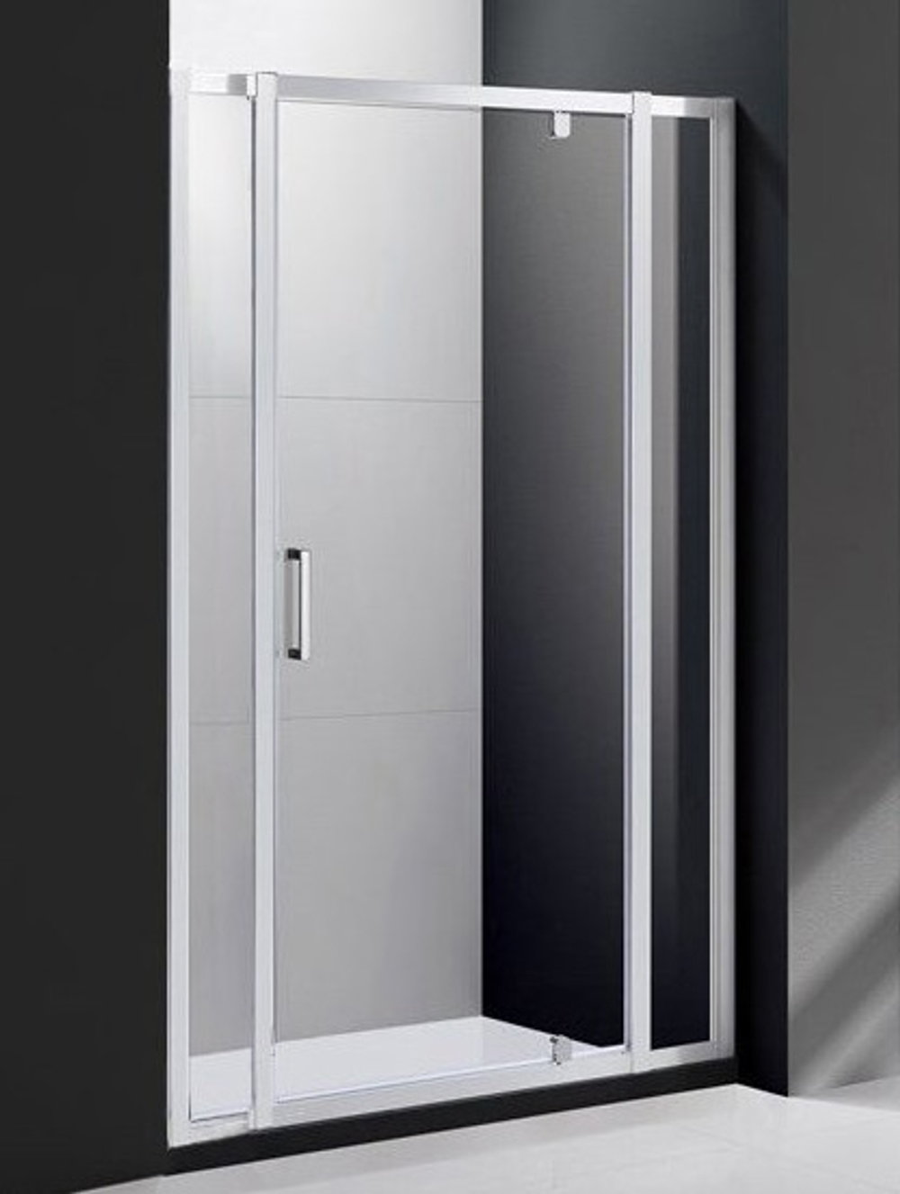 Дверь в проём Cezares MOLVENO-BA-12-90+40-C-Cr-IV, 130х195, профиль хром, стекло прозрачное