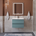 Тумба с раковиной подвесная BelBagno KRAFT-700-2C-SO-AO Голубой матовый, раковина белая BB700ETL