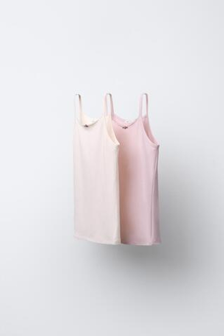 ZARA НАБОР ИЗ ДВУХ МАЕК С БРЕТЕЛЯМИ И ЦВЕТОЧНЫМ ПРИНТОМ, РАЗНОЦВЕТНЫЙ
