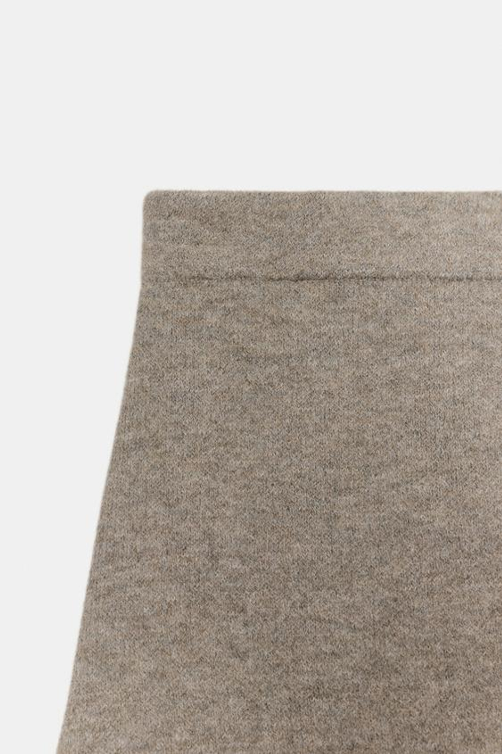 ZARA ТРИКОТАЖНАЯ ЮБКА МИДИ, ПЕСОЧНЫЙ МЕЛАНЖ