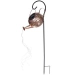 Светильник дачный на солн.батерее «Чайник Лампа» 27*15*10 см, 37 ламп LED (6 нитей, длина 55 см, подставка 79 см), Теплый белый