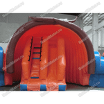 Коммерческий надувной батут с крышей "Рожок"