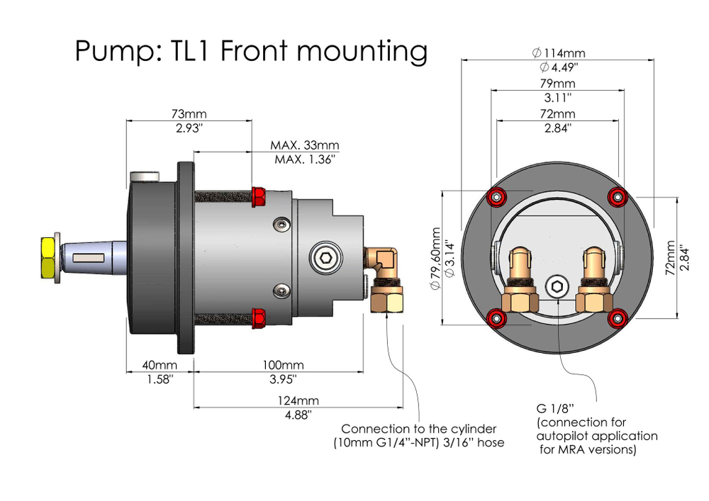 Гидравлическая рулевая система MF90W, комплект для моторов мощностью до 90 л.с.