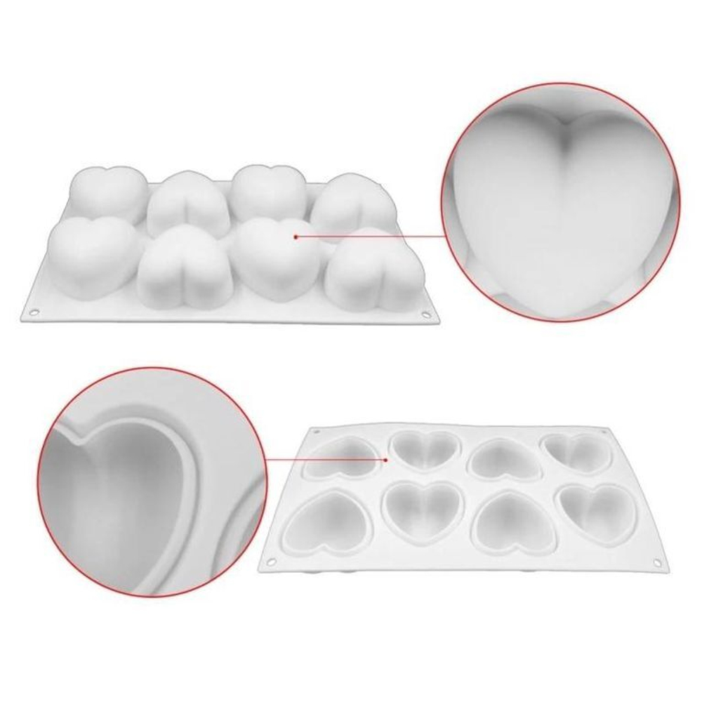 Форма для муссовых десертов «Сердечки 8 в 1»