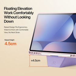 Складной чехол книжка розового цвета от Dux Ducis для Samsung Tab S10+, S9+, S9 FE+, серия Vers Series Case, с магнитным держателем Pencil и и функцией автоматического перехода в спящий режим