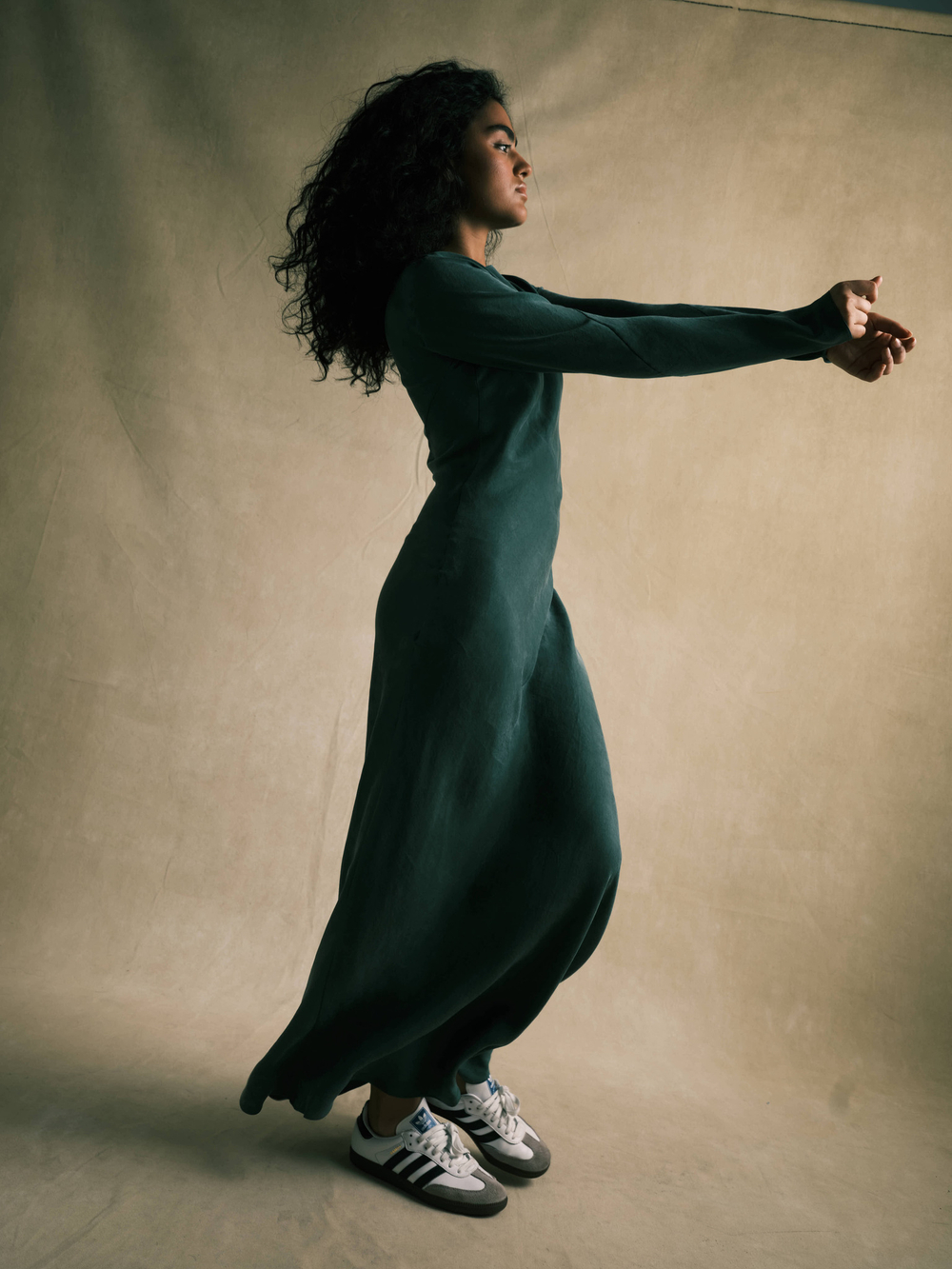 Платье из купры зеленое