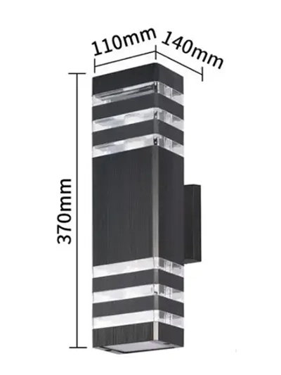 Cветильник уличный настенный,Уличный светильник E27 фасадный двусторонний фонарь на стену для подсветки здания и стен дома - черный