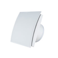 Вытяжной сверхмощный вентилятор ММ-Р 06 стекло овал 169 м³/час с обратным клапаном белый матовый