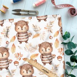 Ткань премиум интерлок милые бурундуки