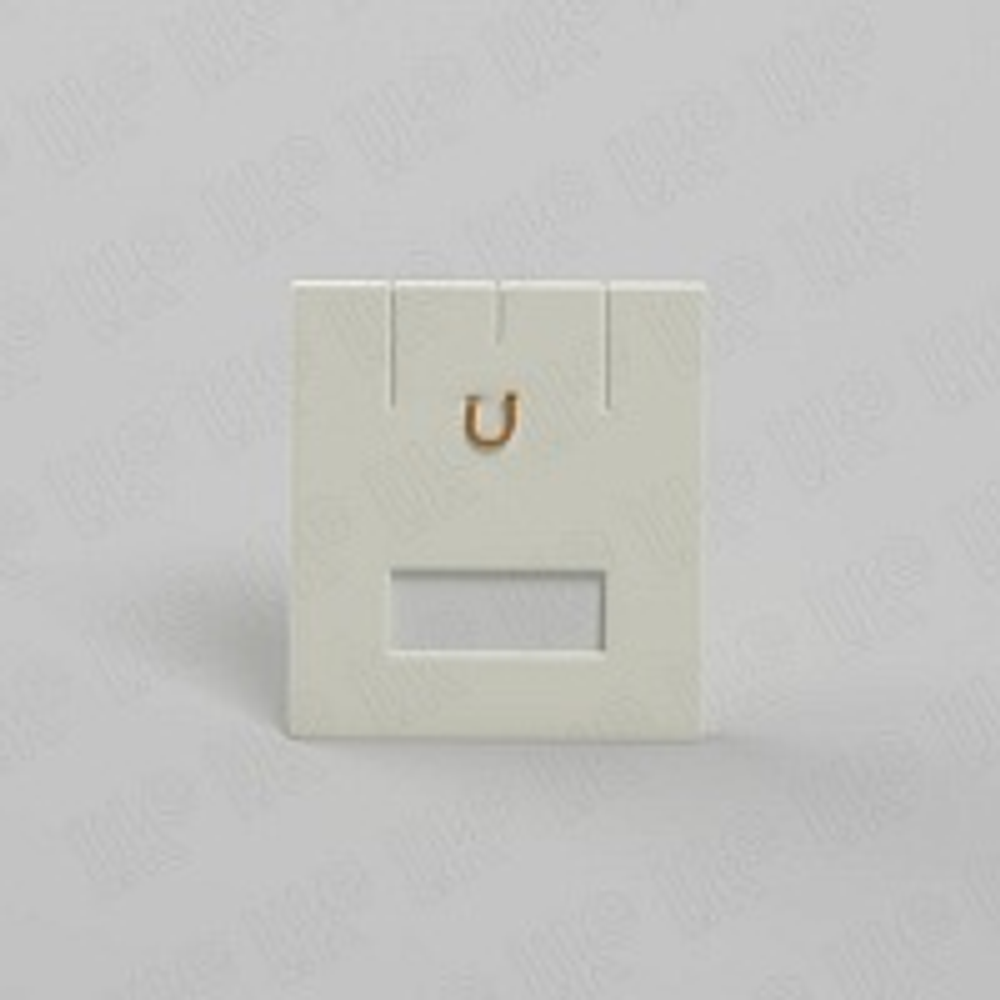 Вкладыш 08/наклонный/для серег/подвески/2 прорези/крючок/окошко для бирки/прорезь для нитки