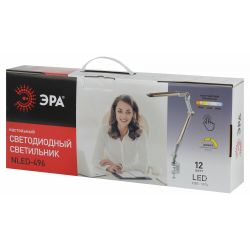 Настольный светильник ЭРА NLED-496-12W-G светодиодный на струбцине золото