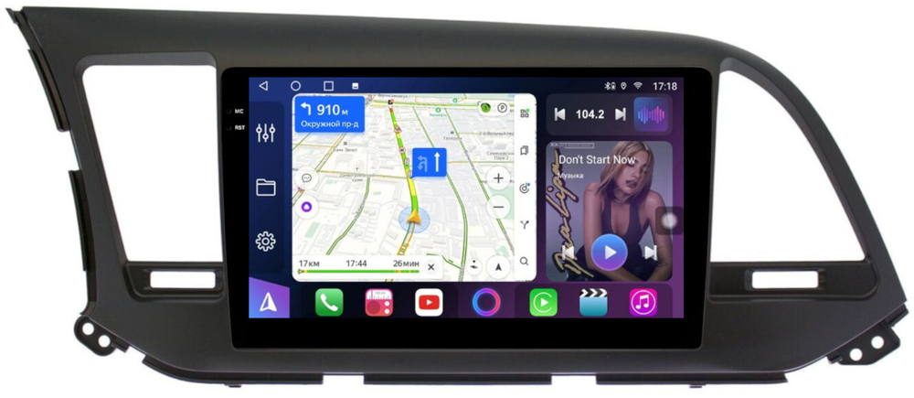 Магнитола для Hyundai Elantra 6 2016-2018 (без штатной КЗВ, рамка тип 2) - FarCar BM9-7065F2A монитор 9.5" QLED на Android 14, TS10, 4+32Гб, CarPlay, 4G SIM-слот