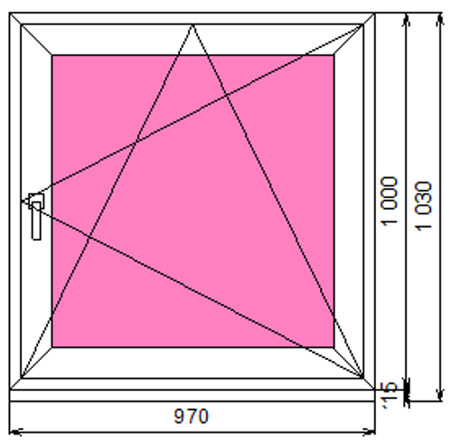 Пластиковое окно 1000 х 970 ТермА Эко