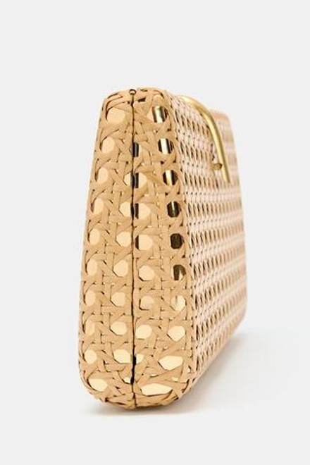 ZARA ЖЕСТКАЯ МЕТАЛЛИЧЕСКАЯ СУМКА, ЗОЛОТИСТЫЙ