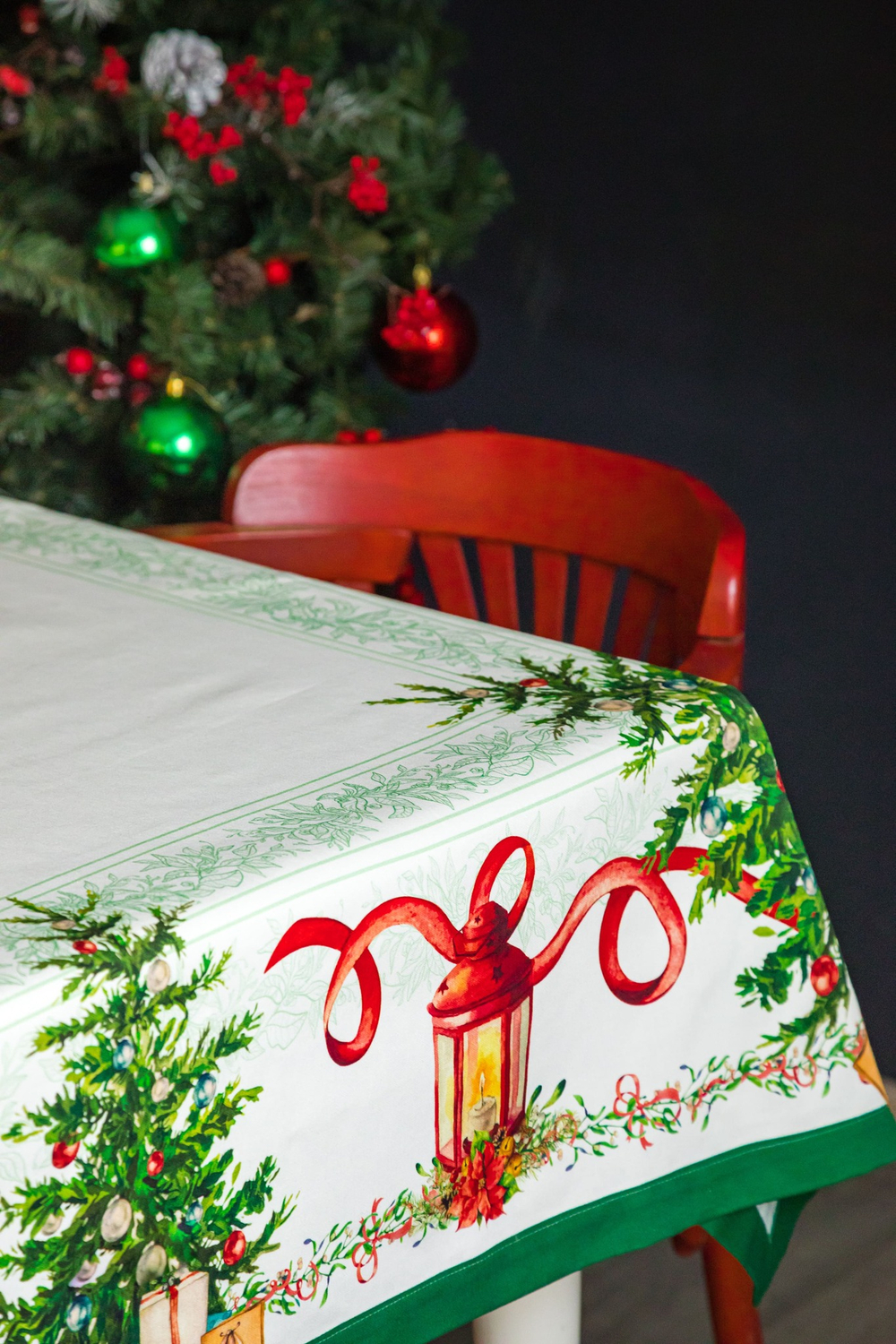 Скатерть прямоугольная 145х180см Mix&Match Home Елочка белая