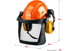 Защитная каска ЗУБР триада, в комплекте с наушниками и защитным экраном 11099