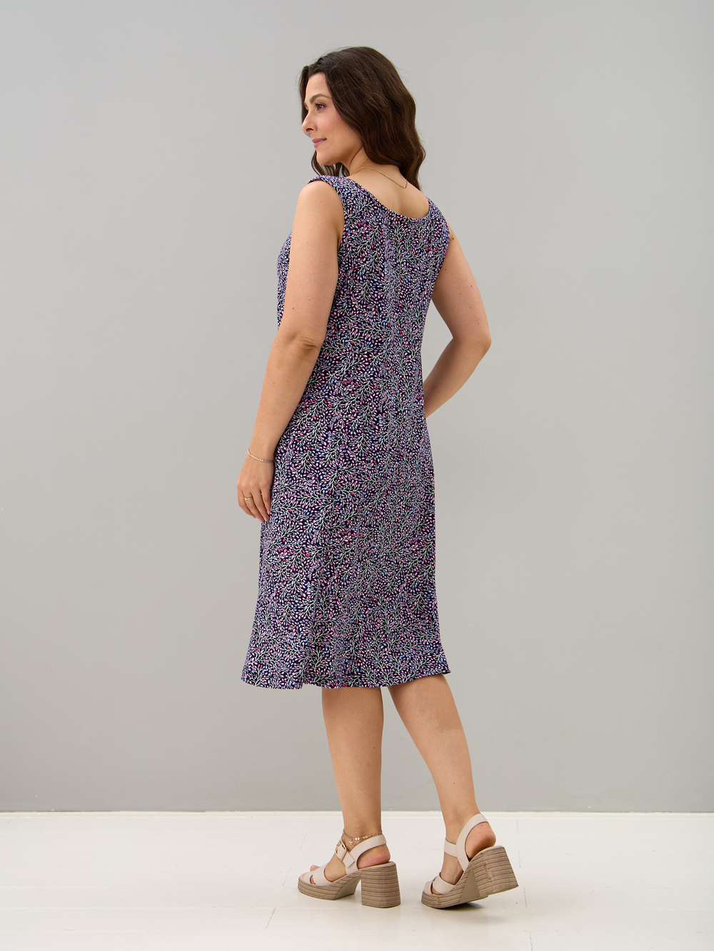 Платье П-012/синий-веткиягодки