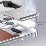 Чехол для Apple iPhone 15 Pro Max комбинированный, алюминий/кожа, коричневый