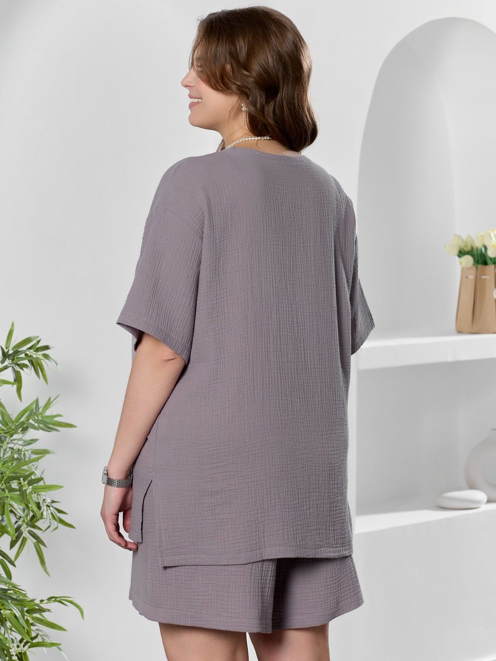 Блузка Вуаль-4 Виотекс СЕРЫЙ