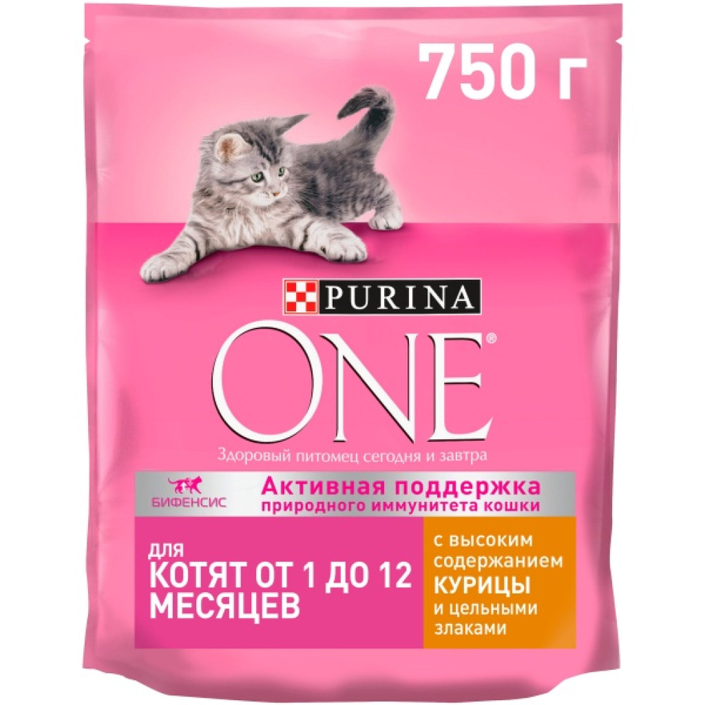Сухой корм Purina One для котят с курицей, 750г
