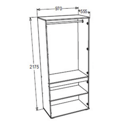 Шкаф для одежды "Александра 26" (анкор темный/анкор светл), ЛДСП, Фант-мебель, г. Волжск