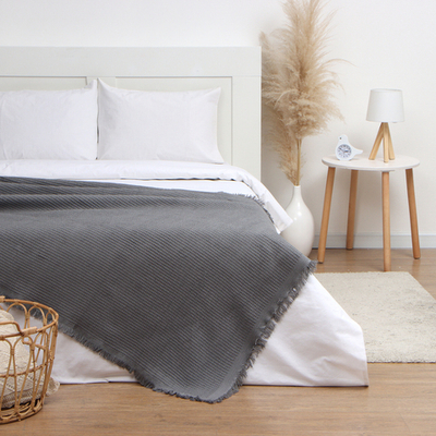 Плед Waffle 130*180см , цв.темно-серый,80%хлопок, 20% п/э