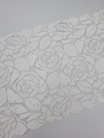 Кружево эластичное белое/золото КС148 (20 см)