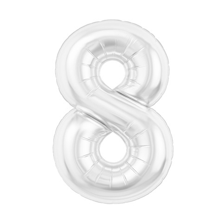 Р Цифра 8 Slim Белый блеск (40''/102 см)