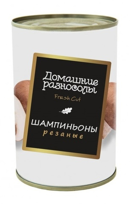 Шампиньоны резаные 425г. Домашние разносолы