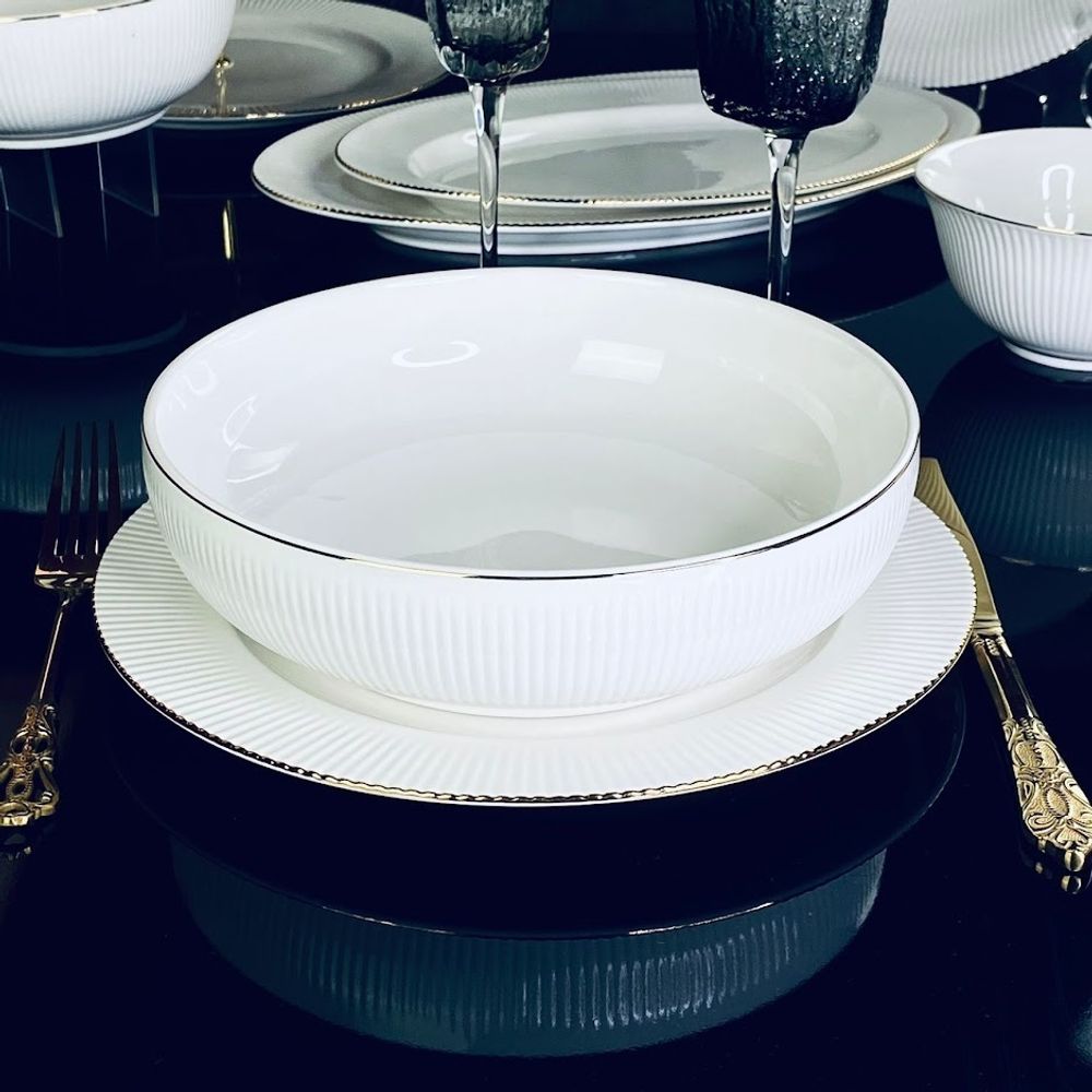 Lenardi 102-089 Салатник 23см MOON в под.уп.(х18)Фарфор