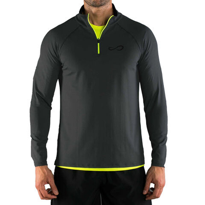 Мужское теннисное поло Endless Epic Zip Long Sleeve Men - Anthracite