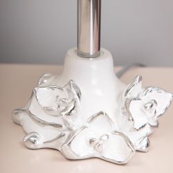 Настольная лампа Орхидея Лайм Белый с абажуром Адель Бланко