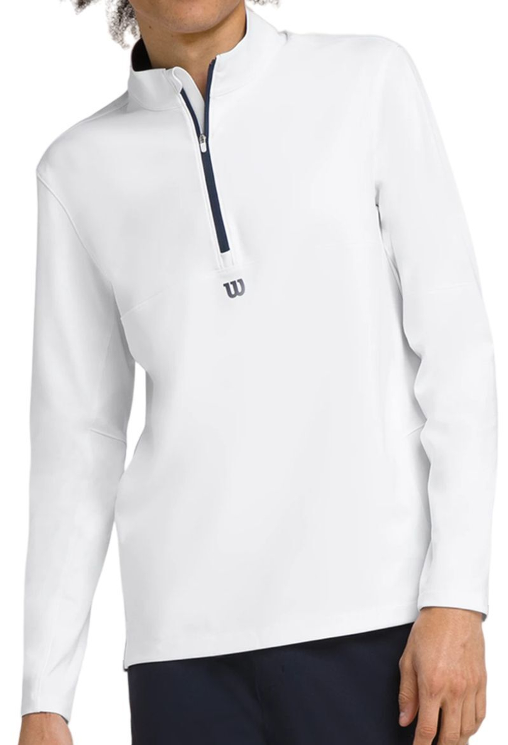 Мужская теннисная футболка теннисная Wilson Elevate Performance 1/2 Zip - белый