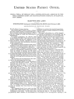 Complete Patents of Nikola Tesla | N. Tesla