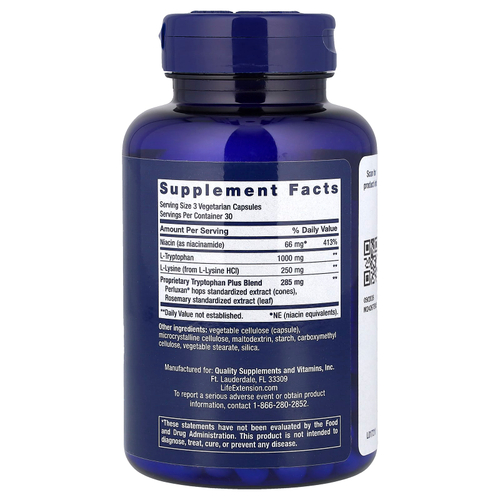 Life Extension, оптимизированный триптофан плюс, 90 вегетарианских капсул