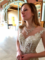 Колье "Подснежники" из бисера ручной работы