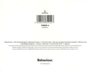 Pet Shop Boys / Behaviour. (CD)