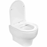 Унитаз подвесной WeltWasser AMBERG 350 + ERLENBACH 004 GL-WT + AMBERG RD-CR белый глянцевый, безободковый, с крышкой микролифт, с инсталляцией и кнопкой хром глянцевый