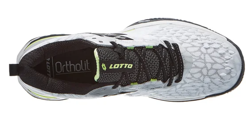 Мужские кроссовки теннисные Lotto Raptor Hyperpulse 100 Speed - all white/all black/sharp green