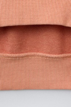 ZARA ОДНОТОННАЯ ТОЛСТОВКА ИЗ КРАШЕНОЙ ТКАНИ, ОРАНЖЕВЫЙ