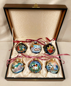 Набор елочных шаров  с ручной росписью Палех  №12