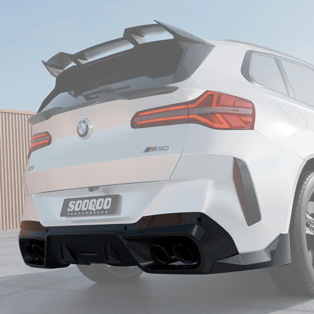 Карбоновый диффузор заднего бампера Sooqoo для BMW X3 G45 2025 БМВ аэродинамический тюнинг